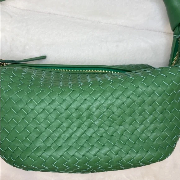 Giorgia Milani Genuine Leather Green Woven Leather Shoulder Bag - Picture 5 of 7
